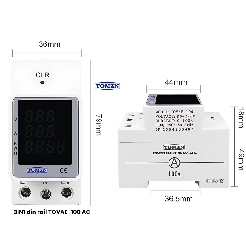 3IN1 Din Rail TOVAE-100 AC Tomzn in pakistan 3IN1 Din Rail TOVAE 100 AC Tomzn in pakistan