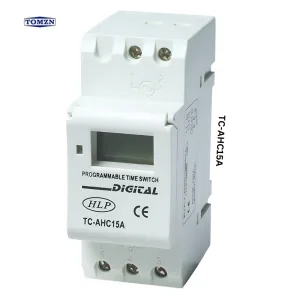 TOMZN AHC15A Din Rail Weekly 7 Days Programmable Digital TIME SWITCH Relay Timer Control AC 220V 230V 12V 24V 48V 16A
